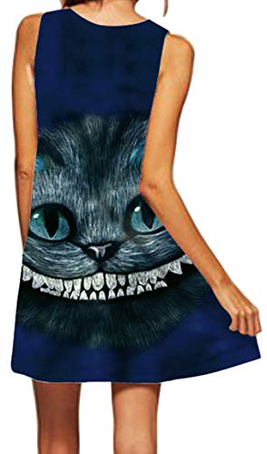 Ocean Plus Mujer Verano Flamenco Camisola Vestido De Playa Top Sin Mangas Trapecio O Corte En A Vestido Oeste (M (EU 36-38), Gato de Cheshire 2) Ocean Plus Mujer Verano Flamenco Camisola Vestido De Playa Top Sin Mangas Trapecio O Corte En A Vestido Oeste (M (EU 36-38), Gato de Cheshire 2)