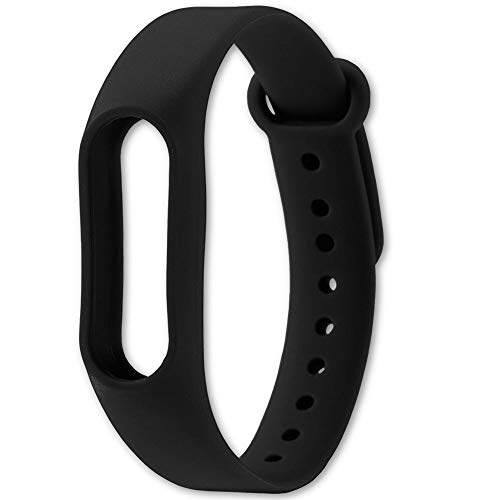 OcioDual Correa de Recambio Negra para Xiaomi Mi Smart Band 2 Smartwatch Bracalete Ajustable Reloj Pulsera Silicona Flexible