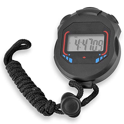 OcioDual Cronometro Digital Deportivo Temporizador Reloj Alarma XL-013 Negro Pantalla LCD Luz con Correa para Atletismo Natacion