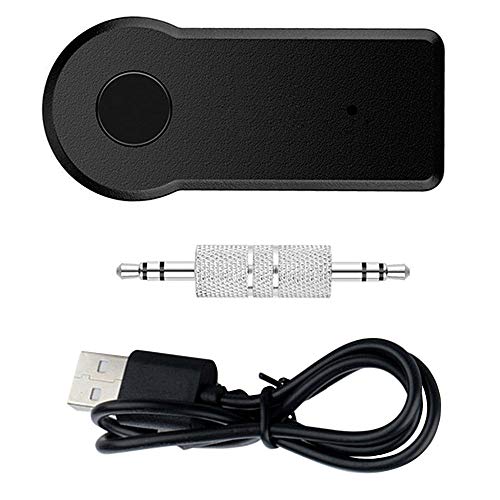 OcioDual Receptor de Audio Inalámbrico Bluetooth BT 3.0 Conector Aux Mini Jack 3.5mm Manos Libres Coche Batería Integrada Negro
