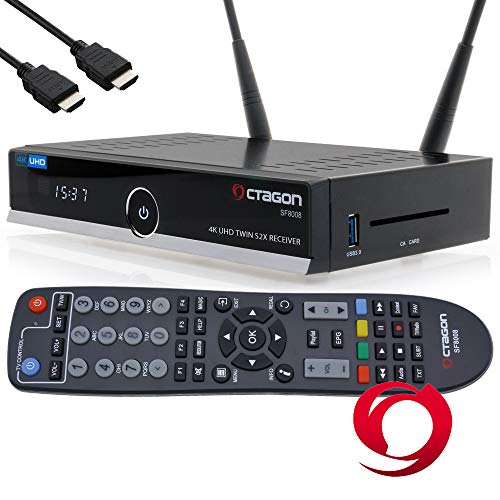 OCTAGON SF8008 4K UHD HDR Twin Sat - Receptor de disco duro (2 x DVB-S2X Multistream, E2 Linux, IPTV, Smart TV Box, Media Server, PVR con función de grabación, incluye cable HDMI y Dual WiFi) OCTAGON SF8008 4K UHD HDR Twin Sat - Receptor de disco duro (2 x DVB-S2X Multistream, E2 Linux, IPTV, Smart TV Box, Media Server, PVR con función de grabación, incluye cable HDMI y Dual WiFi)