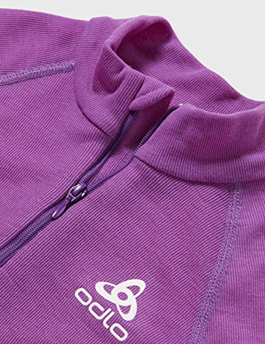 Odlo BL Top Turtle Neck l/s Half Zip Active Warm Camiseta, Infantil, Violeta, 164