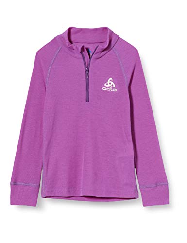 Odlo BL Top Turtle Neck l/s Half Zip Active Warm Camiseta, Infantil, Violeta, 164