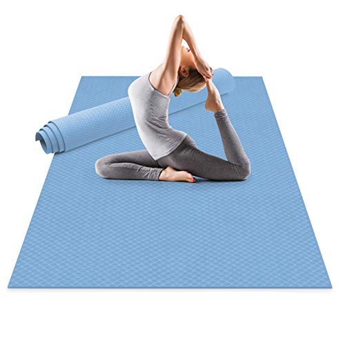 Odoland Esterilla de Yoga Grande 183 x 121 x 0.6 cm, Alfombrilla Deporte 6mm Grueso de Ecológico TPE, Antideslizante, Colchoneta de Pilates, Estiramientos, Gimnasia en Casa o en Gimnasio, Azul Agua Odoland Esterilla de Yoga Grande 183 x 121 x 0.6 cm, Alfombrilla Deporte 6mm Grueso de Ecológico TPE, Antideslizante, Colchoneta de Pilates, Estiramientos, Gimnasia en Casa o en Gimnasio, Azul Agua
