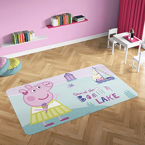 Oedim Alfombra PVC Peppa Pig Barco | 165 x 95 cm | Producto Oficial y Original | Suelo vinílico | Decoración del Hogar | Peppa Pig |