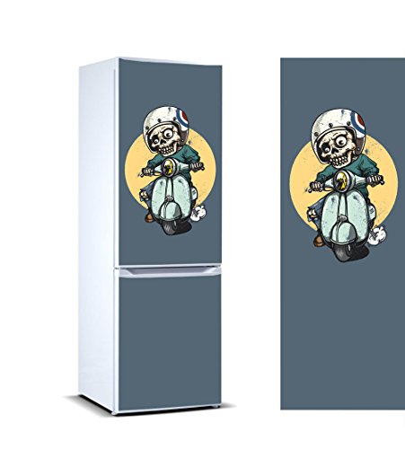 Oedim Vinilo para Frigorífico Motorista Esqueleto | 185 x 70 cm | Adhesivo Resistente y de Fácil Aplicación | Pegatina Adhesiva Decorativa de Diseño Elegante Oedim Vinilo para Frigorífico Motorista Esqueleto | 185 x 70 cm | Adhesivo Resistente y de Fácil Aplicación | Pegatina Adhesiva Decorativa de Diseño Elegante