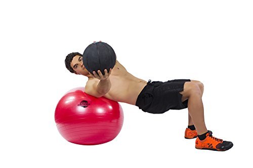 OFERTA ESPECIAL DE HOY - Pelota de Ejercicios Suiza de 65cm con pompa - La mejor para estabilidad y tonificación de sus abdominales - para CrossFitness, Yoga y Pilates - Fabricada con material anti ruptura - Incluye una guía digital gratis con más de 20 e