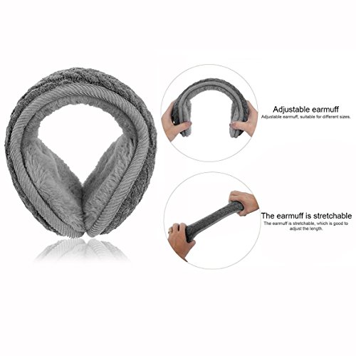 OFKPO Felpa Earmuff Caliente Unisex, para Color Sólido Mantenga Caliente Orejeras Orejeras Pareja, Gris