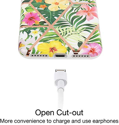 Oihxse Nuevo Flores Case Compatible con iPhone 11 Pro MAX Funda Marmol Silicona Gel Enchapado TPU Anti-Rasguño Protección Cáscara Lindo Rose Ultra Delgado Cover Caja Bumper (A5)