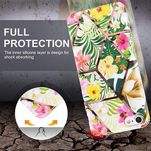 Oihxse Nuevo Flores Case Compatible con iPhone 11 Pro MAX Funda Marmol Silicona Gel Enchapado TPU Anti-Rasguño Protección Cáscara Lindo Rose Ultra Delgado Cover Caja Bumper (A5)