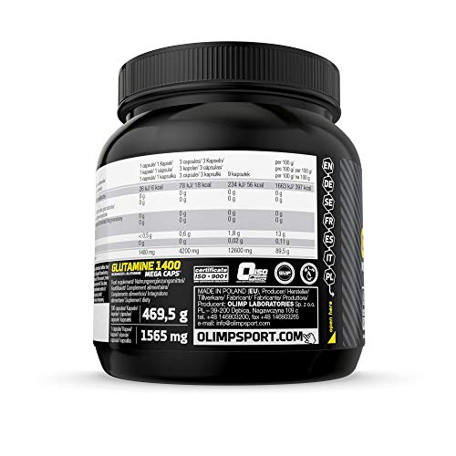 Olimp Sport Nutrition Glutamine Mega Caps, Glutamina - 300 Cápsulas