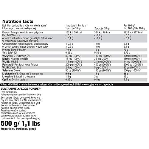 Olimp Sport Nutrition Glutamine Xplode Anticatabólico, Sabor Limón - 500 gr Olimp Sport Nutrition Glutamine Xplode Anticatabólico, Sabor Limón - 500 gr