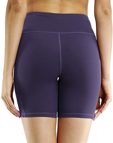 OLIPHEE Cintura Alta Shorts Deportivos de Yoga Pantalones Cortos Deportivos para Mujer con Bolsillos Laterales ZIL-1 OLIPHEE Cintura Alta Shorts Deportivos de Yoga Pantalones Cortos Deportivos para Mujer con Bolsillos Laterales ZIL-1