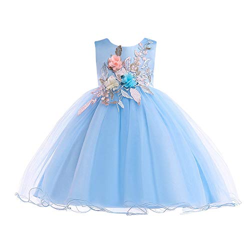 Oliviavan Ropa Bebé Niñas Vestido, Verano Niños pequeños bebés Vestidos Sin Mangas Arco Estampado Floral Vestido de la Princesa del Partido de la Falda del Tul del Remiendo Vestido