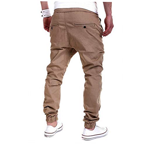 Oliviavan,Pantalones Largos para Hombre Deportivos elásticos al Aire Libre con Tres Hebillas Pantalones Harem Pantalones Casuales