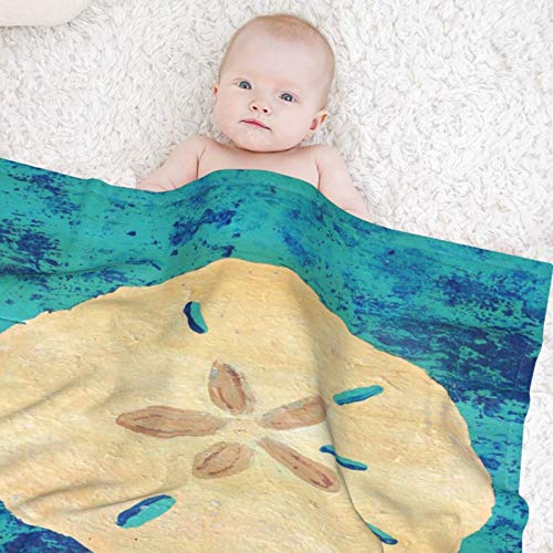 Olverz Sand Dollar en azul Gabriela Valencia Manta para bebé cómoda vivero manta gruesa de felpa bebé manta suave Swaddle manta para cochecito cuna recién nacidos recibiendo