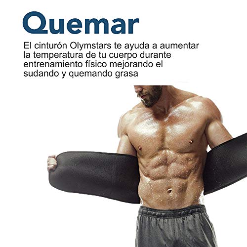 Olymstars Fajas Reductoras Adelgazantes - Faja Reductora Mujer y Hombre de Neopreno - Faja Lumbar Acelerar la Pérdida de Peso- Faja Reductora para la Quema de Grasas Efecto Sauna - Ajustable 140cm