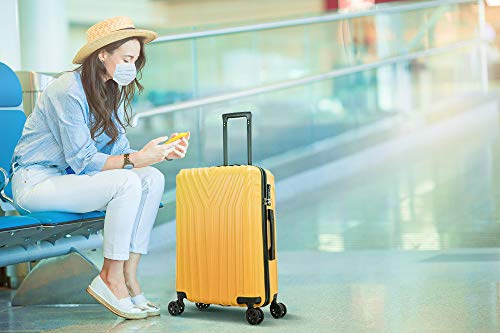 OM HOME Maleta De Viaje Mediana Equipaje De Viaje ABS+PC, Cerradura TSA Ligera Resistente (Yellow, 24 Inch 67CM) OM HOME Maleta De Viaje Mediana Equipaje De Viaje ABS+PC, Cerradura TSA Ligera Resistente (Yellow, 24 Inch 67CM)