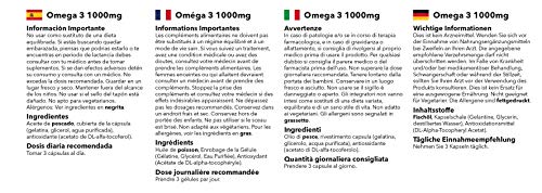 Omega 3 1000mg - ¡Bote para 4 meses! - 360 cápsulas - Con un alto contenido de DHA y EPA - SimplySupplements