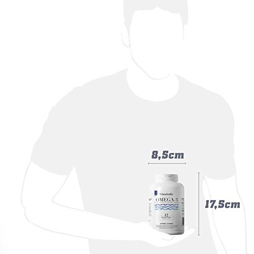 Omega 3 1000mg de Vitaminalia | Suministro Anual | Aceite de Pescado Omega 3 sin gluten | Ácidos Grasos Omega 3 18% EPA + 12% DHA | Sin OMG, Sin Lactosa | 365 Perlas Omega 3 1000mg de Vitaminalia | Suministro Anual | Aceite de Pescado Omega 3 sin gluten | Ácidos Grasos Omega 3 18% EPA + 12% DHA | Sin OMG, Sin Lactosa | 365 Perlas