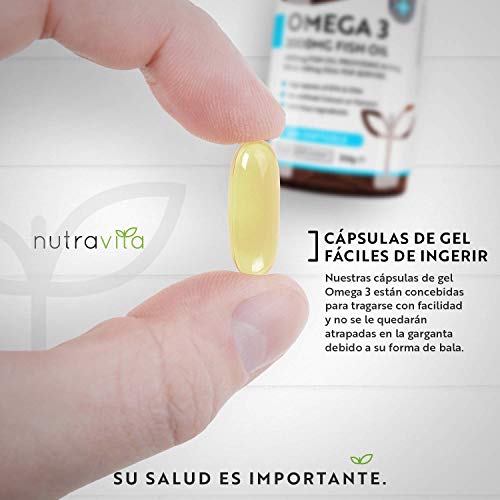 Omega 3 (2000 mg) - 660 mg de EPA y 440 mg de DHA - 240 Capsulas de Gel Suave de Aceite de Pescado Puro (Suministro para 4 meses) - Hecho en el Reino Unido por Nutravita