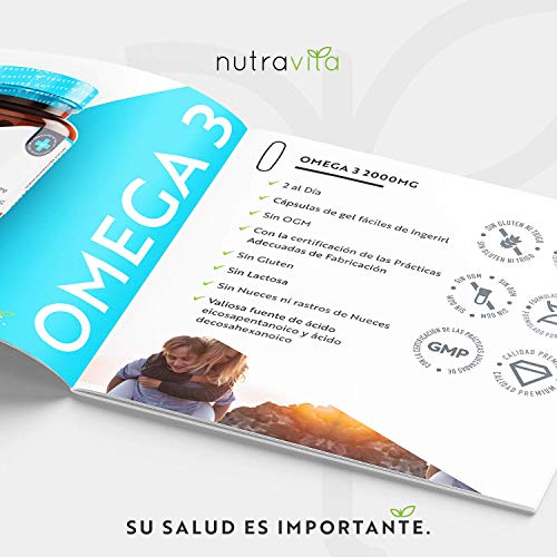 Omega 3 (2000 mg) - 660 mg de EPA y 440 mg de DHA - 240 Capsulas de Gel Suave de Aceite de Pescado Puro (Suministro para 4 meses) - Hecho en el Reino Unido por Nutravita Omega 3 (2000 mg) - 660 mg de EPA y 440 mg de DHA - 240 Capsulas de Gel Suave de Aceite de Pescado Puro (Suministro para 4 meses) - Hecho en el Reino Unido por Nutravita