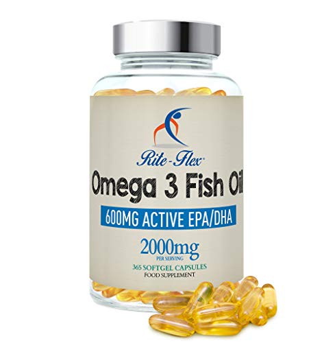 Omega 3 Aceite de Pescado 2000 mg 365 Soft Gel cápsula de Rite Flex