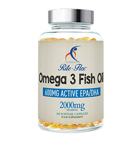 Omega 3 Aceite de Pescado 2000 mg 365 Soft Gel cápsula de Rite Flex
