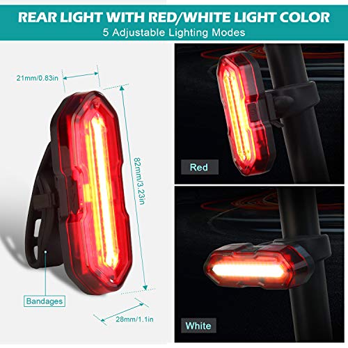 OMERIL Luces Bicicleta Delantera y Trasera Linterna Bicicleta Recargable, IP65 Resistente con 6 Modes, Bocina y Luz para Carretera y Montaña, Control Remoto OMERIL Luces Bicicleta Delantera y Trasera Linterna Bicicleta Recargable, IP65 Resistente con 6 Modes, Bocina y Luz para Carretera y Montaña, Control Remoto