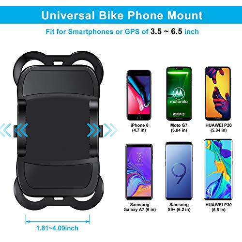 OMERIL Soporte Movil Bicicleta y Moto, Anti Vibración Soporte Movil Bici Universal con 360° Rotación para iPhone X/8/7, Samsung S9/S8, Huawei P20, Xiaomi RedMi Note 9, GPS y 3.5"- 6.3" Dispositivos