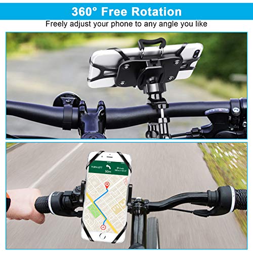 OMERIL Soporte Movil Bicicleta y Moto, Anti Vibración Soporte Movil Bici Universal con 360° Rotación para iPhone X/8/7, Samsung S9/S8, Huawei P20, Xiaomi RedMi Note 9, GPS y 3.5"- 6.3" Dispositivos