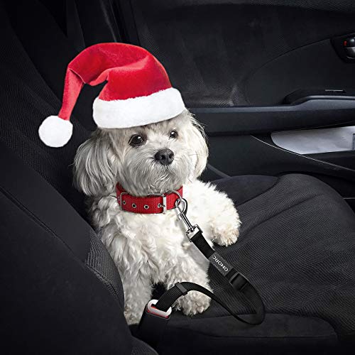 OMORC 2 Cinturón de Seguridad de Coche para Perros, Arnés del Cinturón de Nylon Ajustable Universal para trasportar Mascotas 2pcs/Pack Más Duradero【Versión Mejorada】