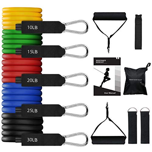 OMORC Bandas Elasticas, Cintas Elásticas, Bandas de Resistencia Látex con Manijas, Gancho de la Puerta, Correa del Tobillo, Adecuado para Fitness OMORC Bandas Elasticas, Cintas Elásticas, Bandas de Resistencia Látex con Manijas, Gancho de la Puerta, Correa del Tobillo, Adecuado para Fitness