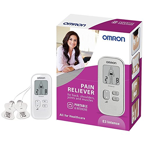 OMRON E3 Intense - Electroestimulador para aliviar el dolor muscular sin medicación, electrodos incluidos