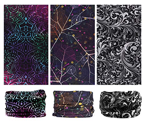 (One size, Black color Series) - 6 PCS Seamless Multifunctional Headwear Bandana Scarf Tube Elastic Headband UV Resistance Headwrap for Running Riding Hiking Yoga Sports (One size, Black color Series) - 6 PCS Seamless Multifunctional Headwear Bandana Scarf Tube Elastic Headband UV Resistance Headwrap for Running Riding Hiking Yoga Sports
