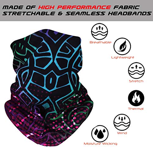 (One size, Black color Series) - 6 PCS Seamless Multifunctional Headwear Bandana Scarf Tube Elastic Headband UV Resistance Headwrap for Running Riding Hiking Yoga Sports (One size, Black color Series) - 6 PCS Seamless Multifunctional Headwear Bandana Scarf Tube Elastic Headband UV Resistance Headwrap for Running Riding Hiking Yoga Sports
