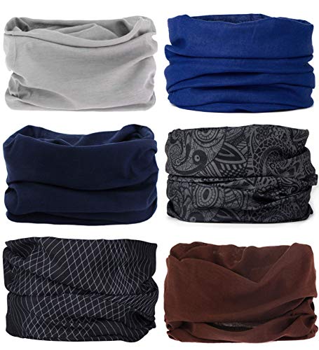 (One size, Bright color Series) - 6 PCS Seamless Multifunctional Headwear Bandana Scarf Tube Elastic Headband UV Resistance Headwrap for Running Riding Hiking Yoga Sports