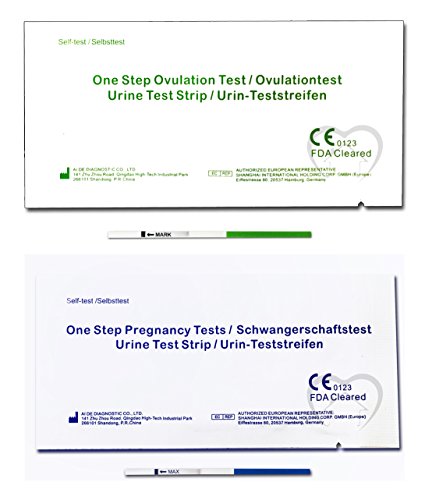 One Step - 40 Tests de Ovulación 20 mIU/ml y 10 Pruebas de Embarazo 10mIU/ml - Nuevo Formato Económico de 2,5 mm.