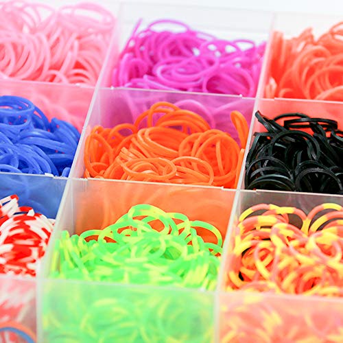 ONECK Caja Pulseras Gomas Bandas de Silicona Para Hacer Pulseras De Colores Bandas Kit para Pulseras(6800 Bandas)