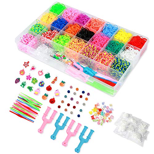 GENERICO Kit Para Hacer Pulseras De Elástico 23 Colores 1500+ Uds