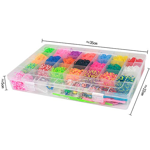 ONECK Caja Pulseras Gomas Bandas de Silicona Para Hacer Pulseras De Colores Bandas Kit para Pulseras(6800 Bandas)