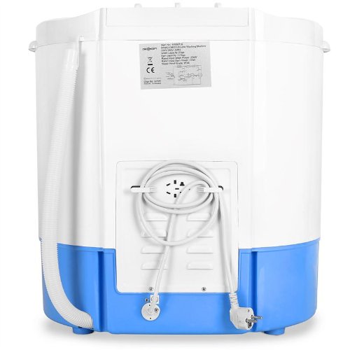 Oneconcept DB003 - Lavadora, minilavadora, Lavadora para Acampar, lavarropas, para Solteros o Estudiantes, Capacidad de 2 kg, Potencia de Lavado de 250 W, 2 programas de Lavado, Blanco-Azul