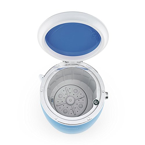 Oneconcept Ecowash-Pico - Mini Lavadora Portable, Lavadora de Camping, Función Centrifugado, Capacidad: 3,5 kg, Potencia: 380 W, Temporizador, Uso Sencillo, Recogecable, Asa Transporte, Azul