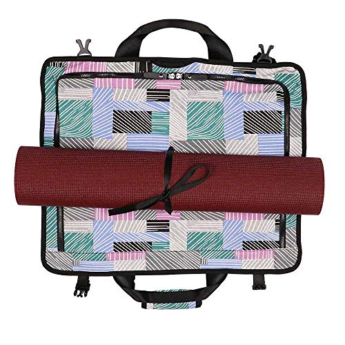 ONEGenug - Bolsa para Esterilla de Yoga, Bolsa de Lona con Bolsillos, Plegable, Bolsa de Hombro, Multifuncional, Impermeable, para Yoga y Bloques de Yoga (Verde)