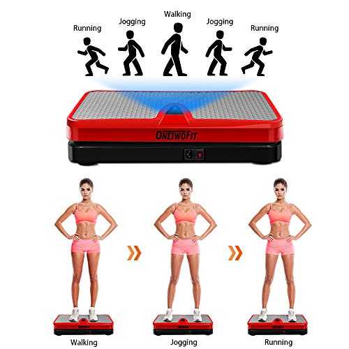 ONETWOFIT Plataforma de vibración Fitness, Placa de vibración Todo el Cuerpo máquina de Entrenamiento Entrenamiento Entrenador para el hogar Rojo OT109