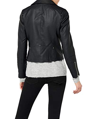 Only Onlgemma Faux Leather Biker Otw Noos Chaqueta, Negro (Black Black), Medium (Talla del Fabricante: 38) para Mujer