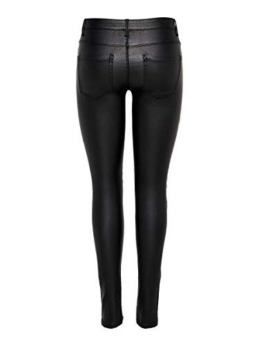 ONLY onlNEW ROYAL REG SK. BIKER COATED NOOS, Pantalones Mujer, Negro (Black), XL/L34 (Talla del fabricante: X-Large)