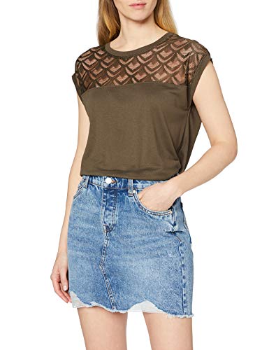 Only onlNICOLE S/S Mix Top Noos Camiseta, Verde (Cocodrilo), S para Mujer