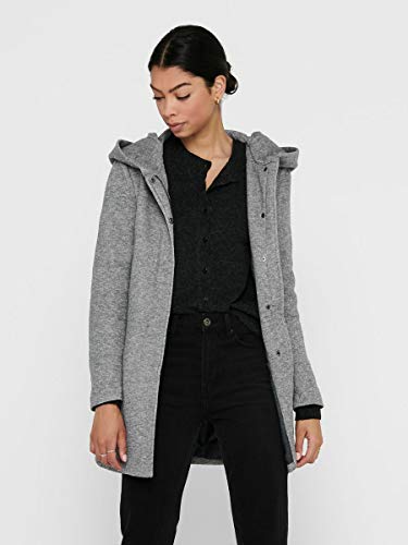 Only onlSEDONA Coat OTW Noos Abrigo, Gris (Light Grey Melange), 38 (Talla del Fabricante: Medium) para Mujer