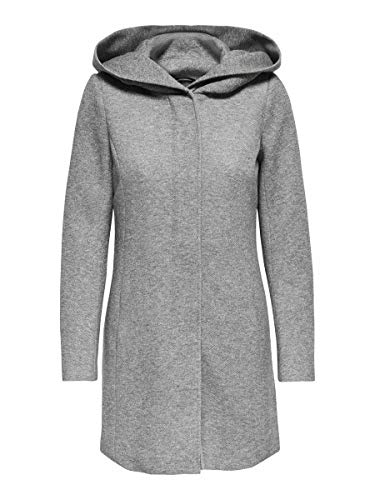 Only onlSEDONA Coat OTW Noos Abrigo, Gris (Light Grey Melange), 38 (Talla del Fabricante: Medium) para Mujer